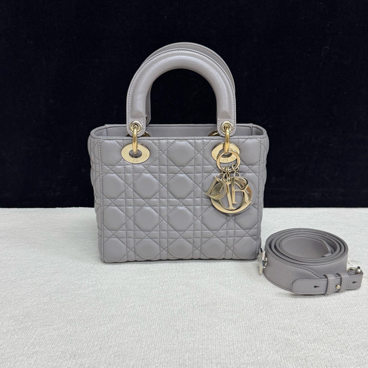 Dior - Lady Dior - Leather - Grey - (mini)