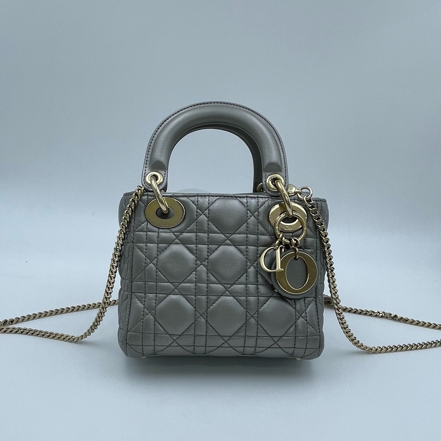 Dior - Lady Dior - Leather - Grey - (mini)