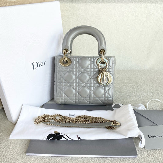 Dior - Lady Dior - Leather - Grey - (mini)