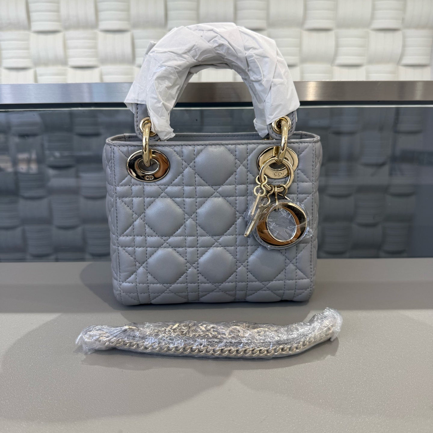 Dior - Lady Dior - Leather - Grey - (mini)