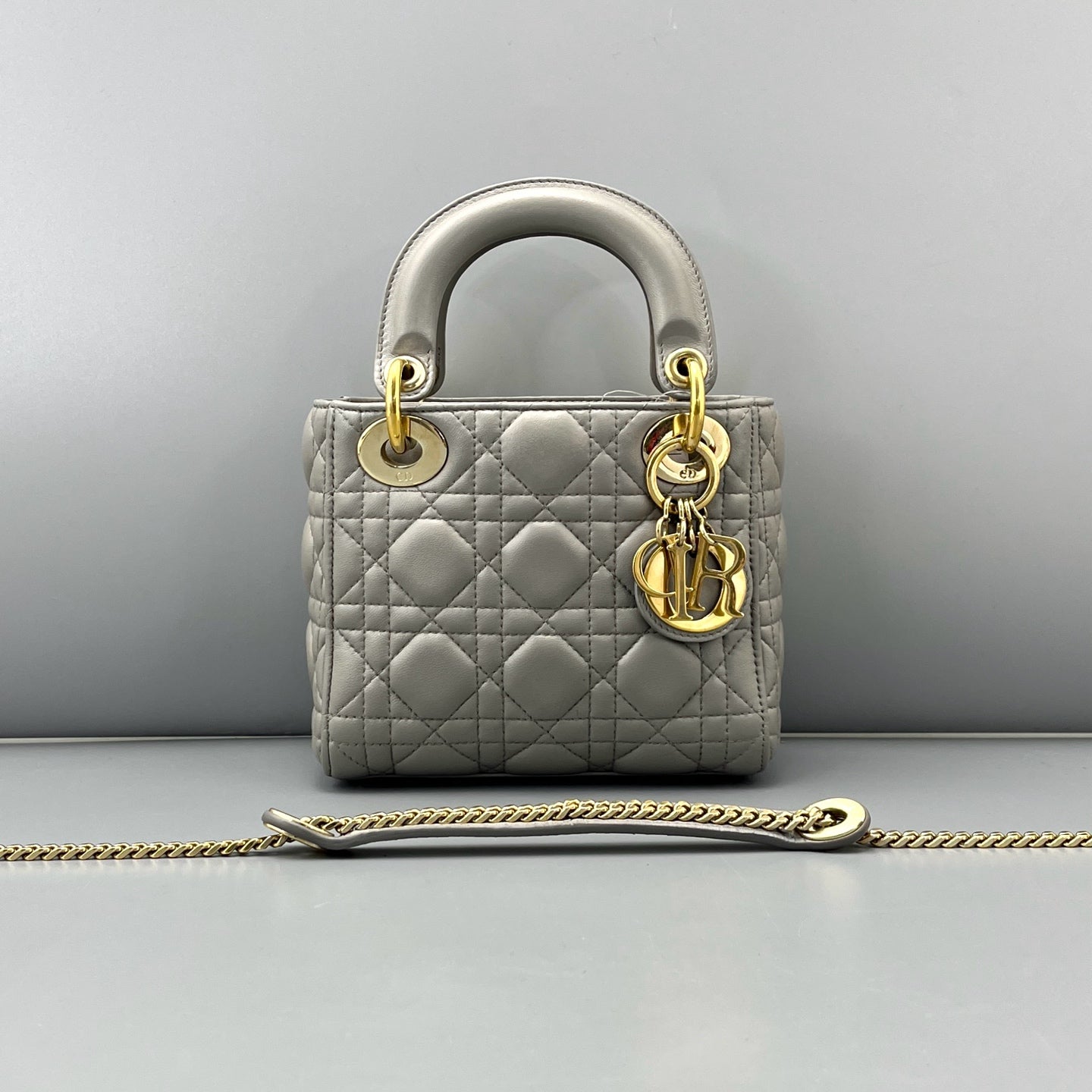 Dior - Lady Dior - Leather - Grey - (mini)