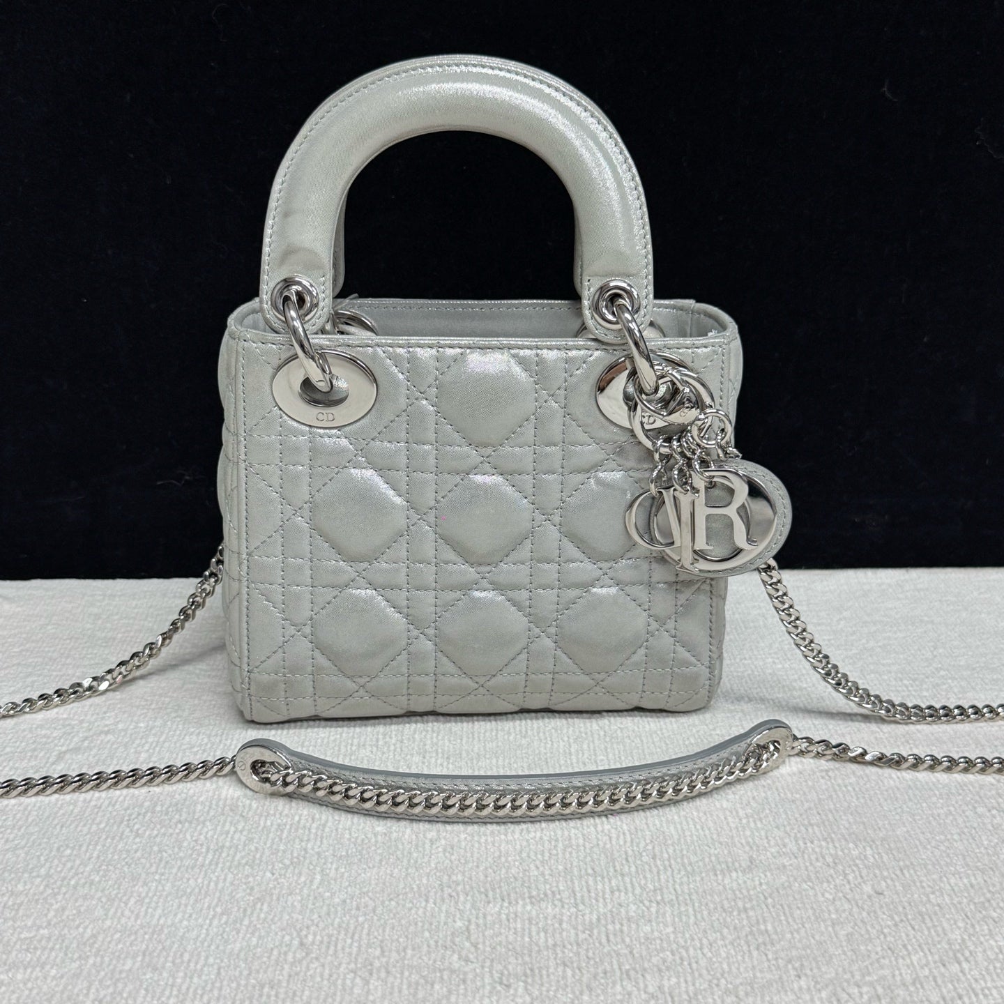 Dior - Lady Dior - Leather - Grey - (mini)