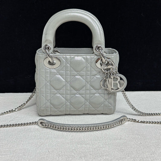 Dior - Lady Dior - Leather - Grey - (mini)