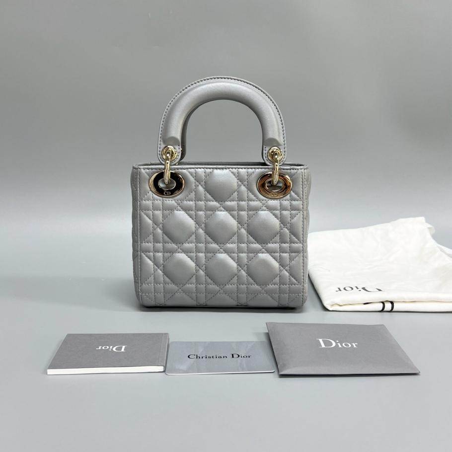 Dior - Lady Dior - Leather - Grey - (mini)