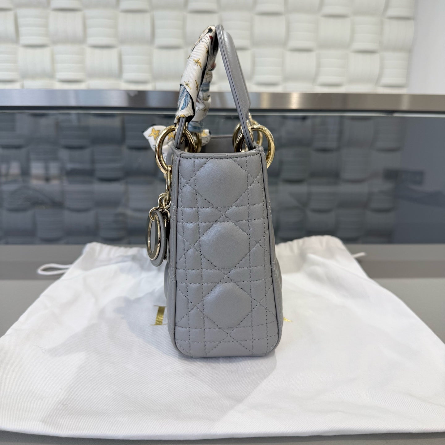 Dior - Lady Dior - Leather - Grey - (mini)