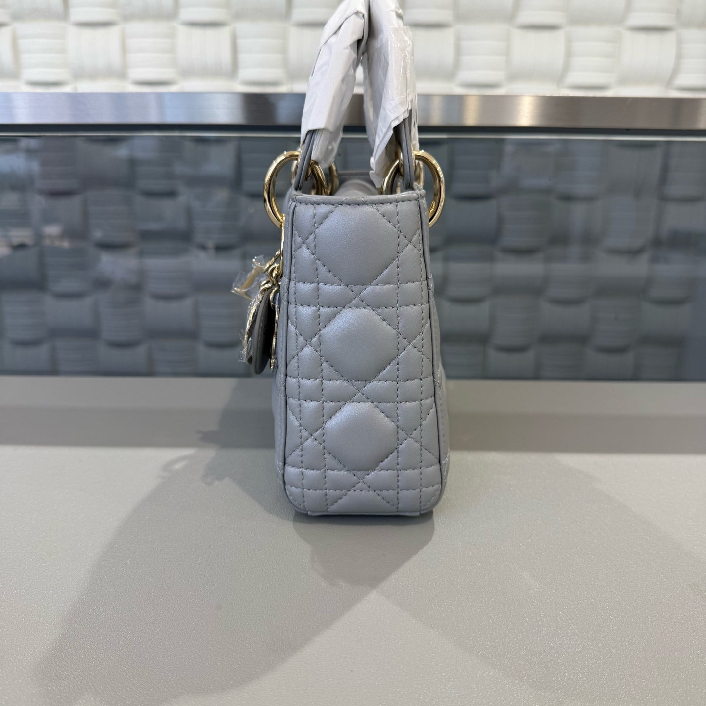 Dior - Lady Dior - Leather - Grey - (mini)