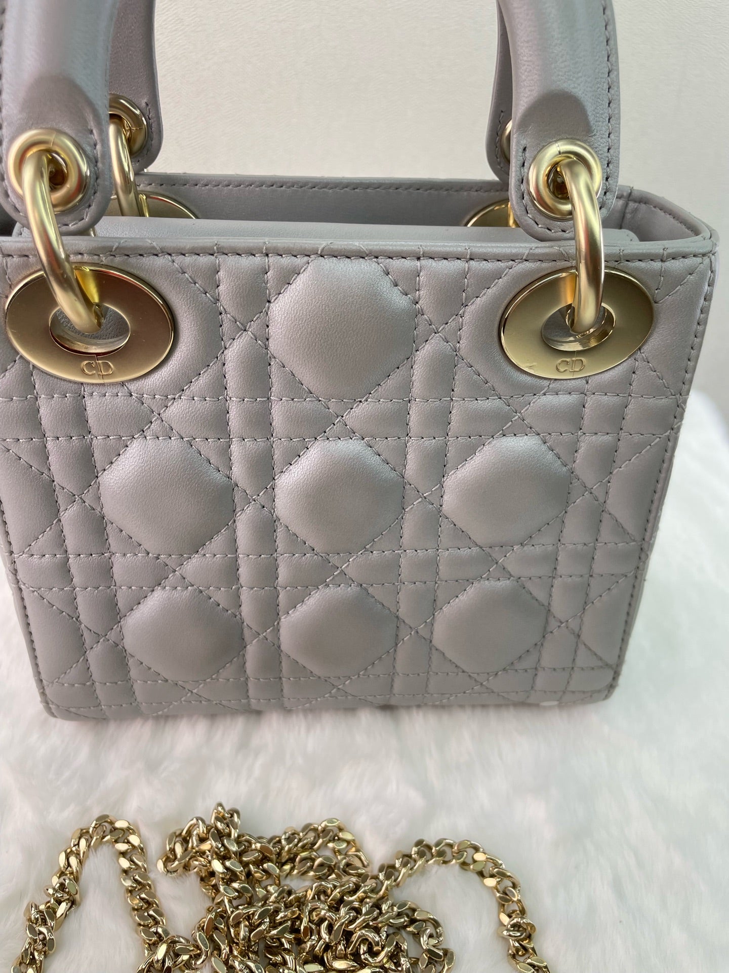 Dior - Lady Dior - Leather - Grey - (mini)