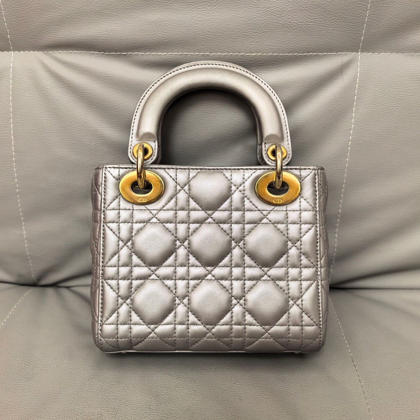 Dior - Lady Dior - Leather - Grey - (mini)