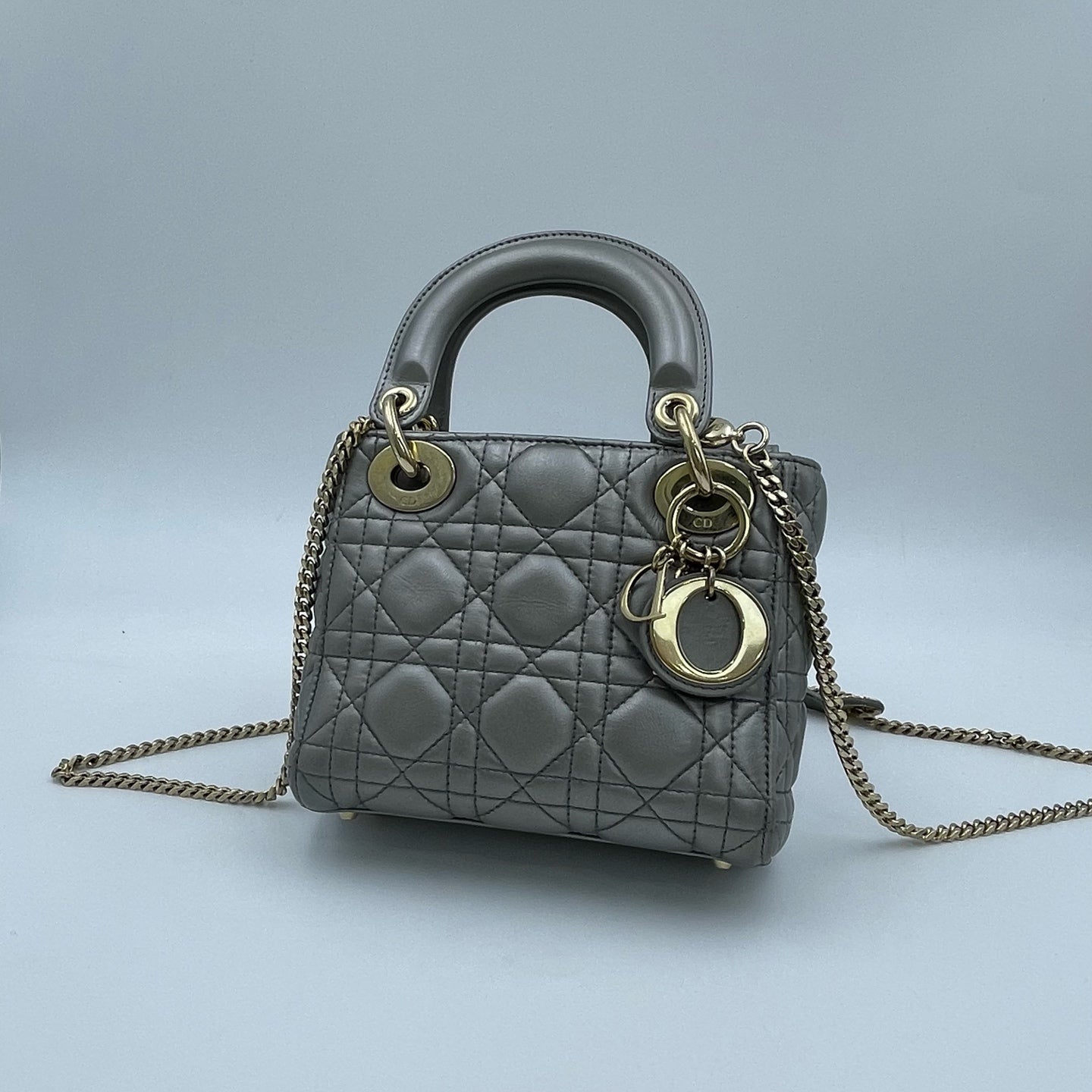 Dior - Lady Dior - Leather - Grey - (mini)
