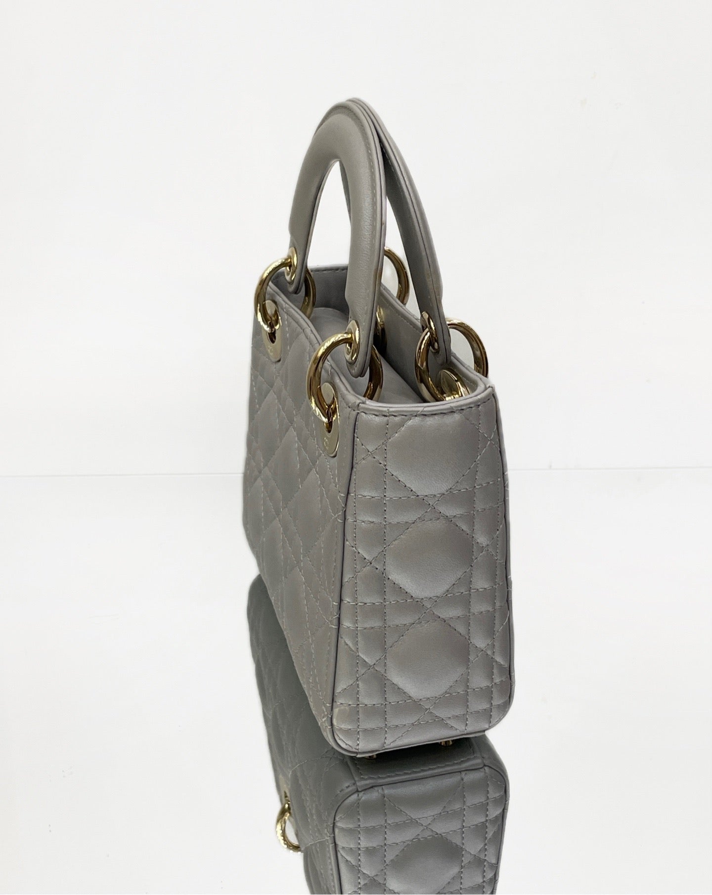 Dior - Lady Dior - Leather - Grey - (mini)