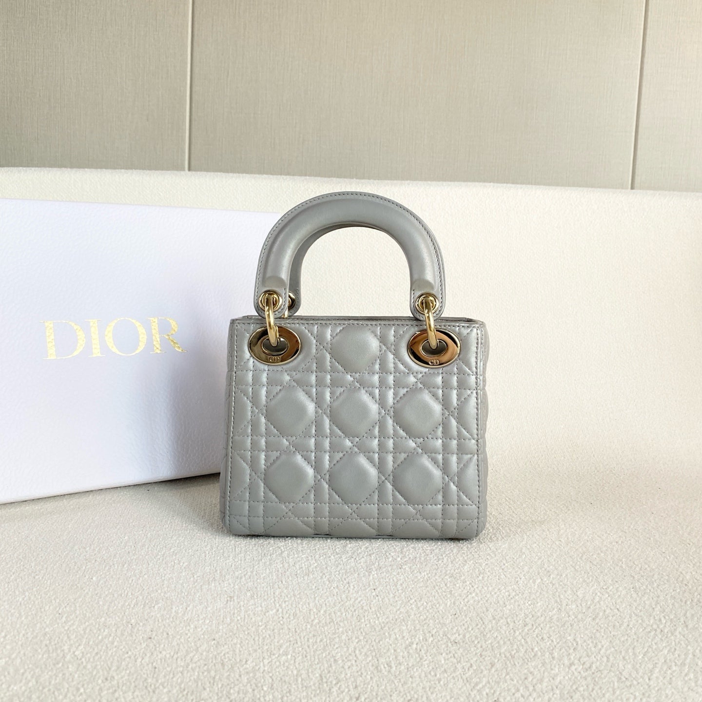 Dior - Lady Dior - Leather - Grey - (mini)