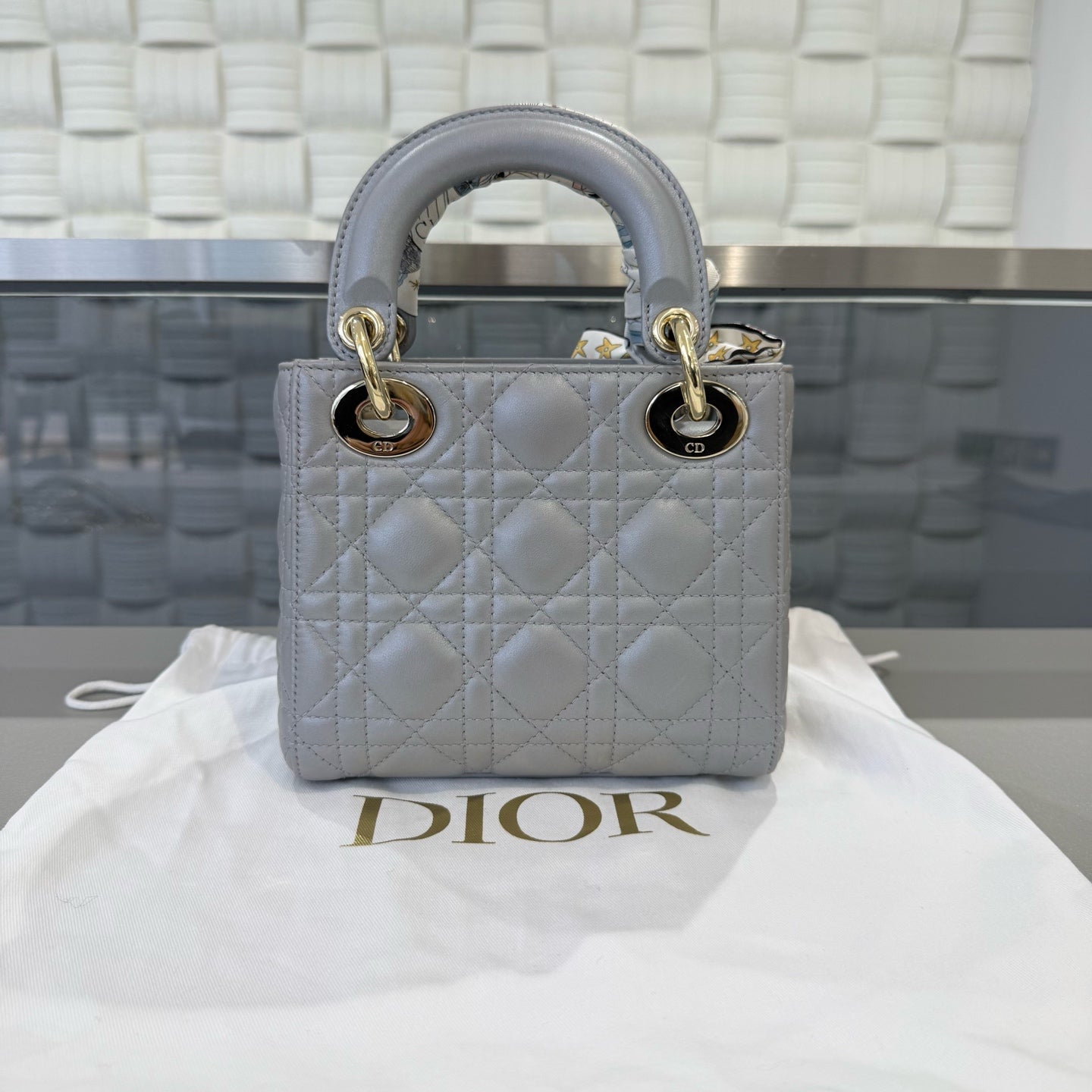 Dior - Lady Dior - Leather - Grey - (mini)