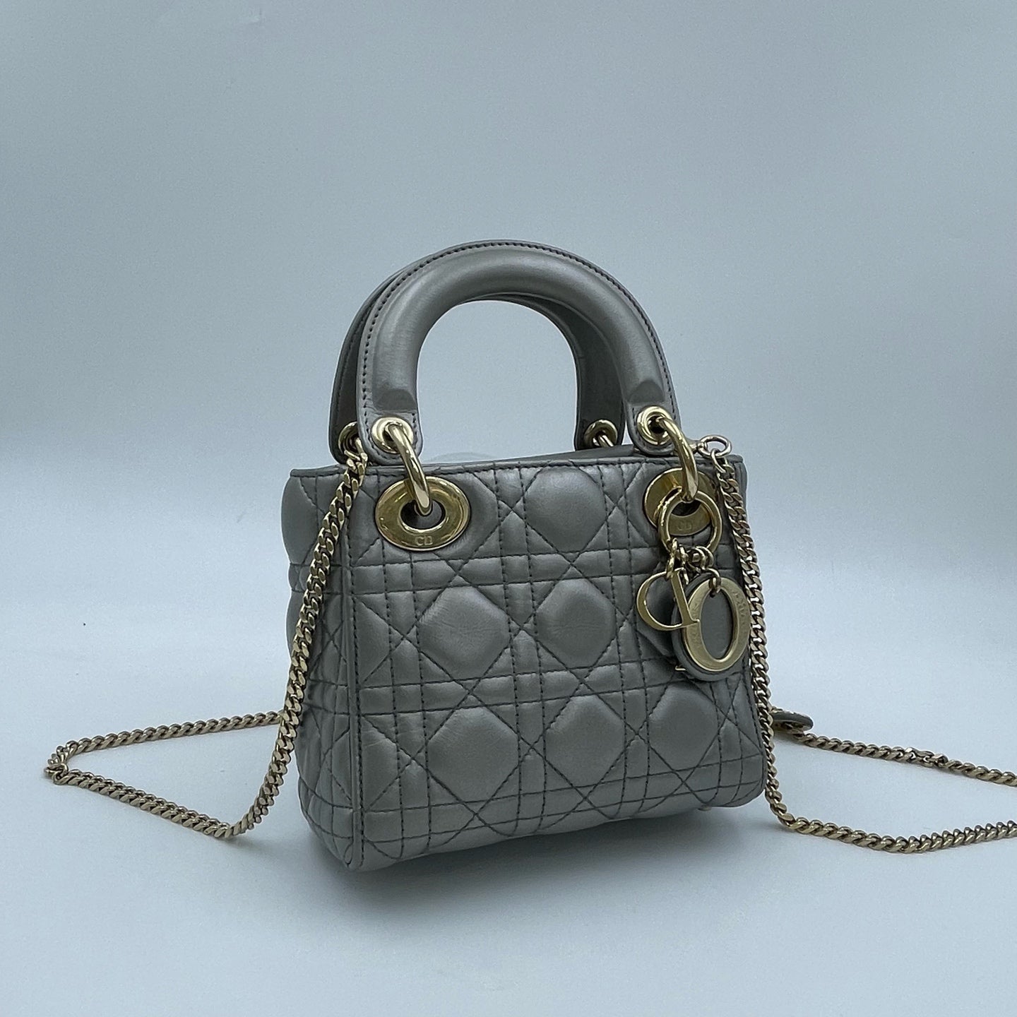 Dior - Lady Dior - Leather - Grey - (mini)