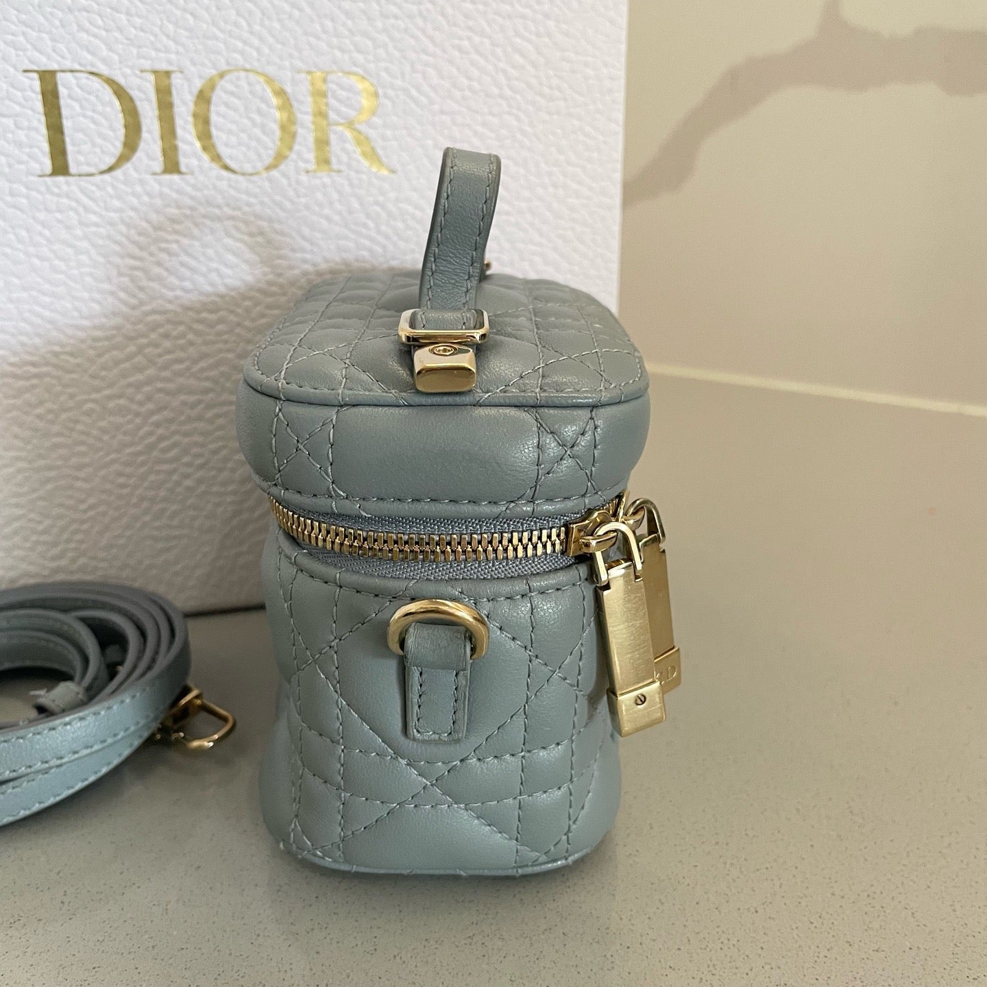 Dior - Lady Dior - Leather - Grey - (mini)