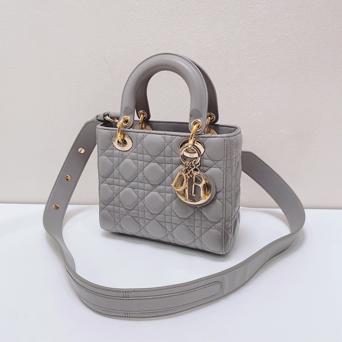 Dior - Lady Dior - Leather - Grey - (mini)