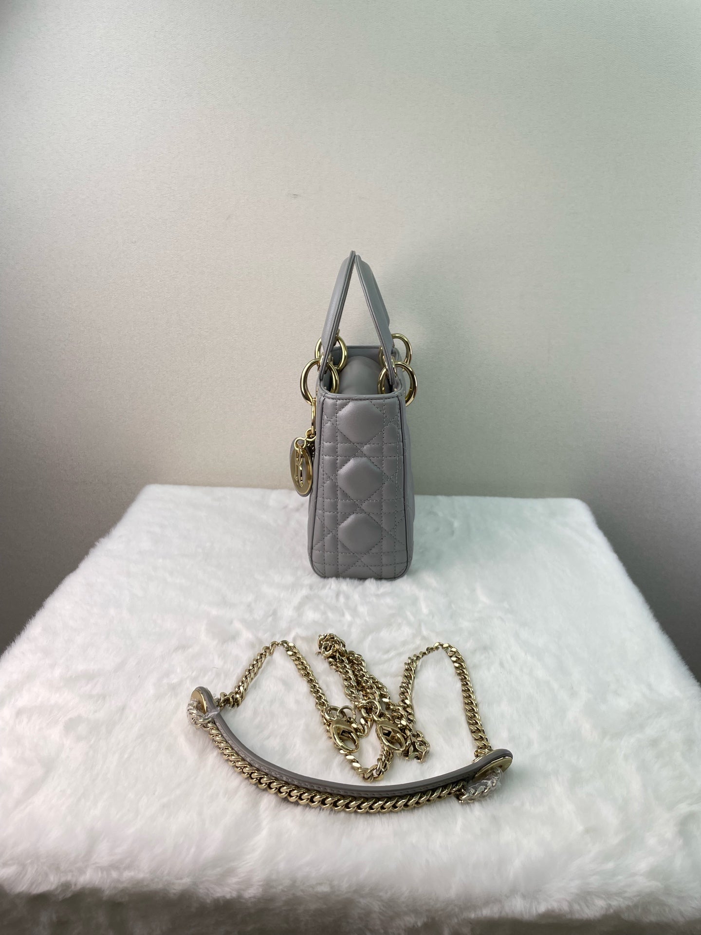 Dior - Lady Dior - Leather - Grey - (mini)