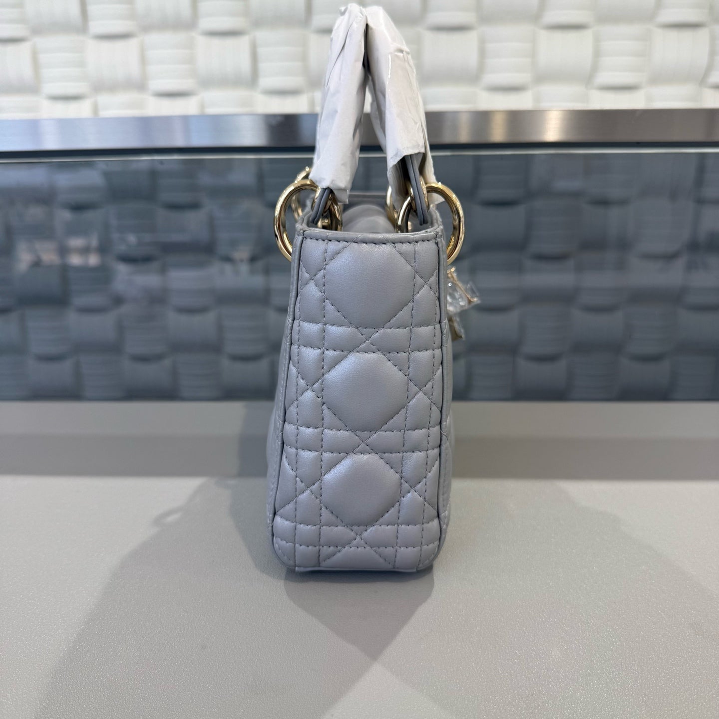 Dior - Lady Dior - Leather - Grey - (mini)