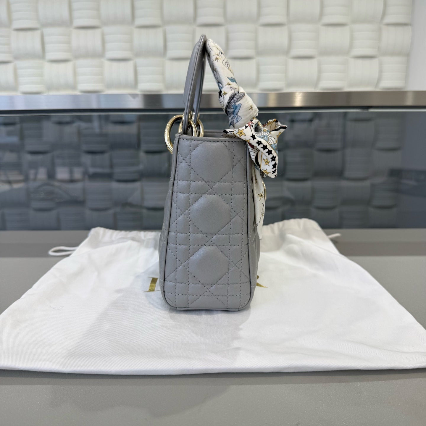 Dior - Lady Dior - Leather - Grey - (mini)