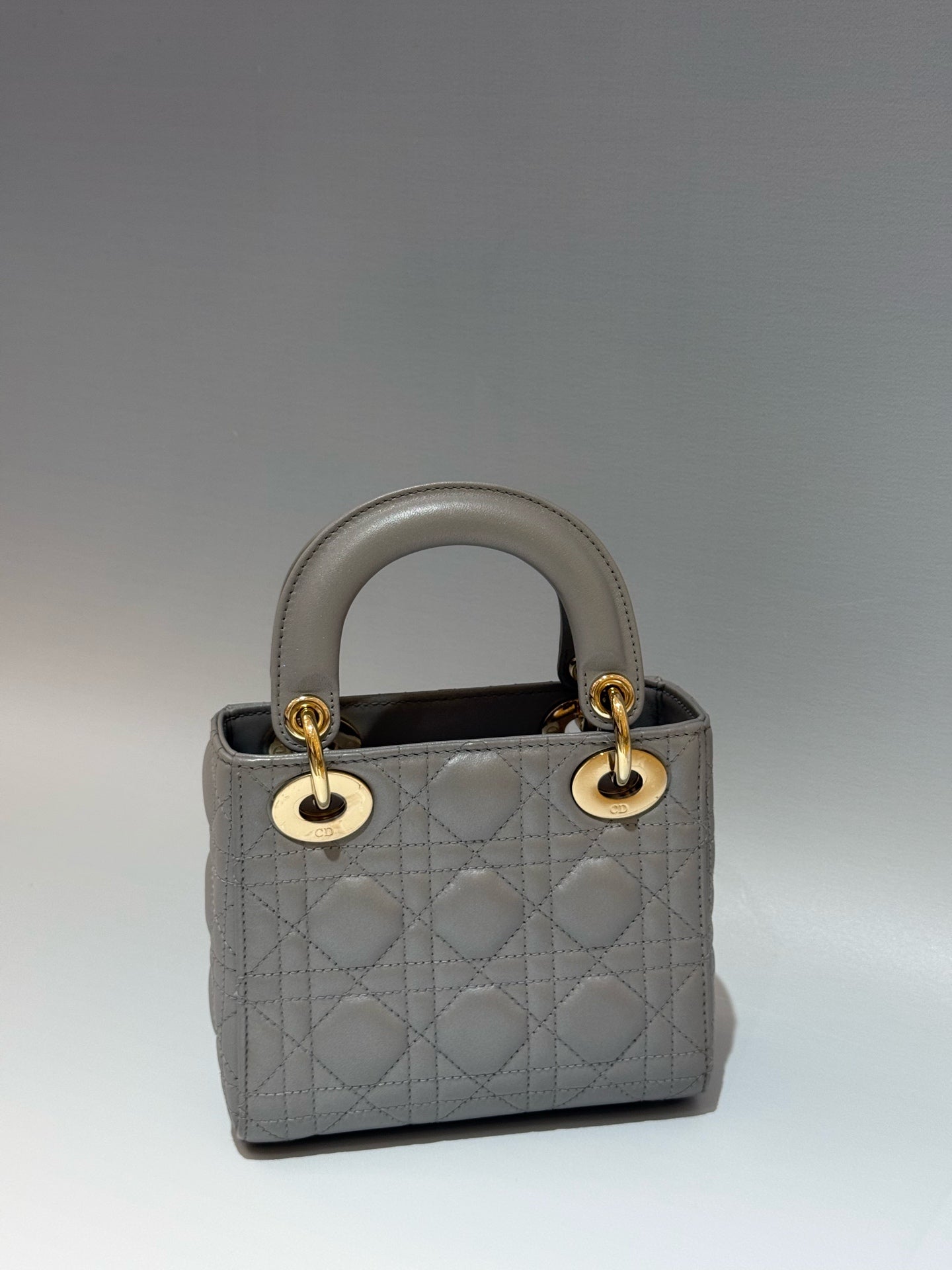 Dior - Lady Dior - Leather - Grey - (mini)