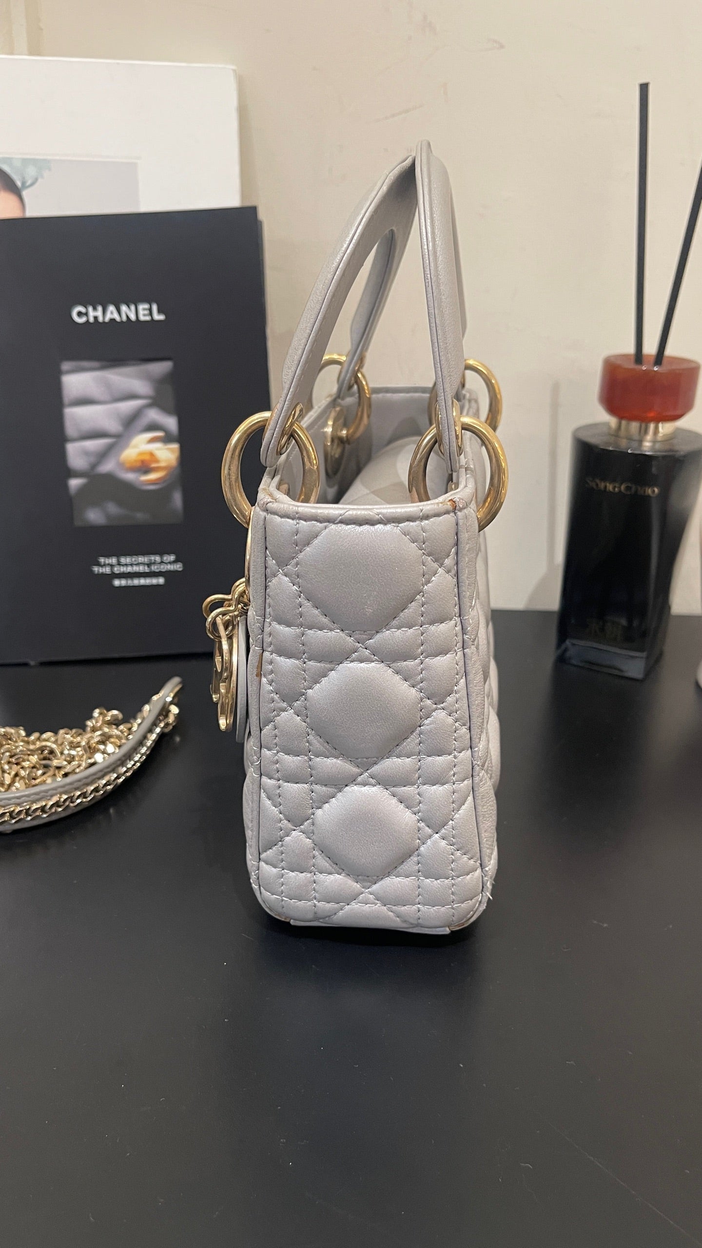 Dior - Lady Dior - Leather - Grey - (mini)