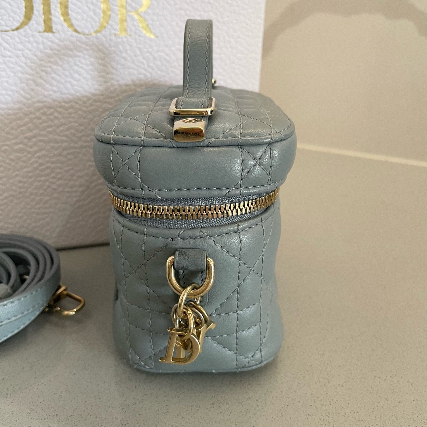Dior - Lady Dior - Leather - Grey - (mini)