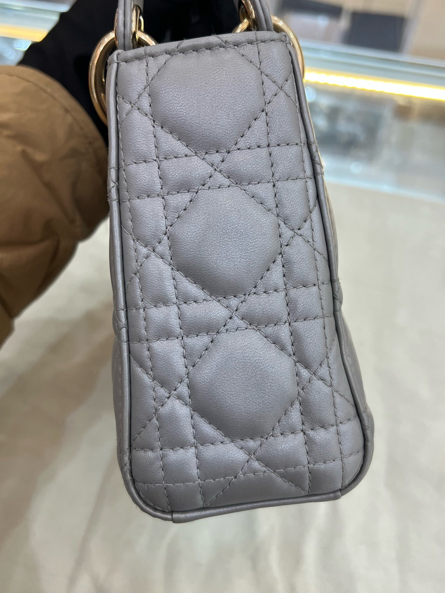 Dior - Lady Dior - Leather - Grey - (mini)