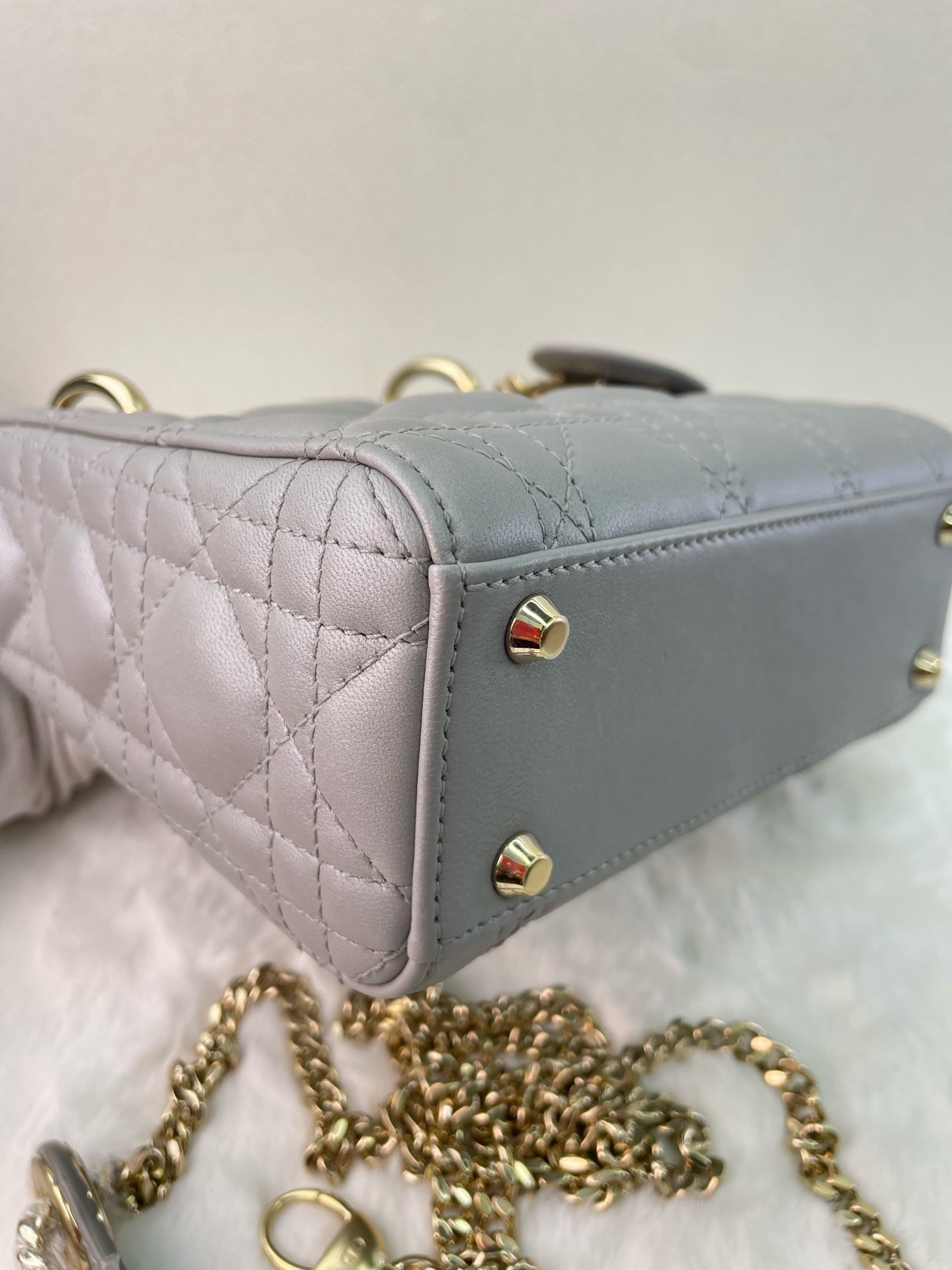 Dior - Lady Dior - Leather - Grey - (mini)