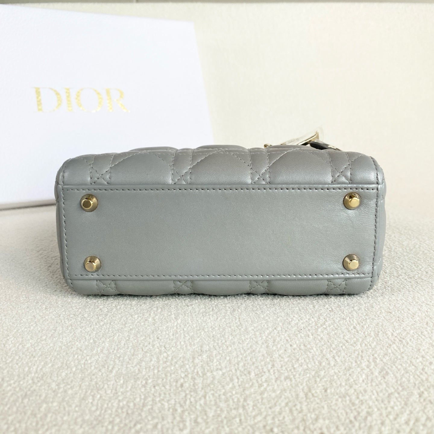 Dior - Lady Dior - Leather - Grey - (mini)