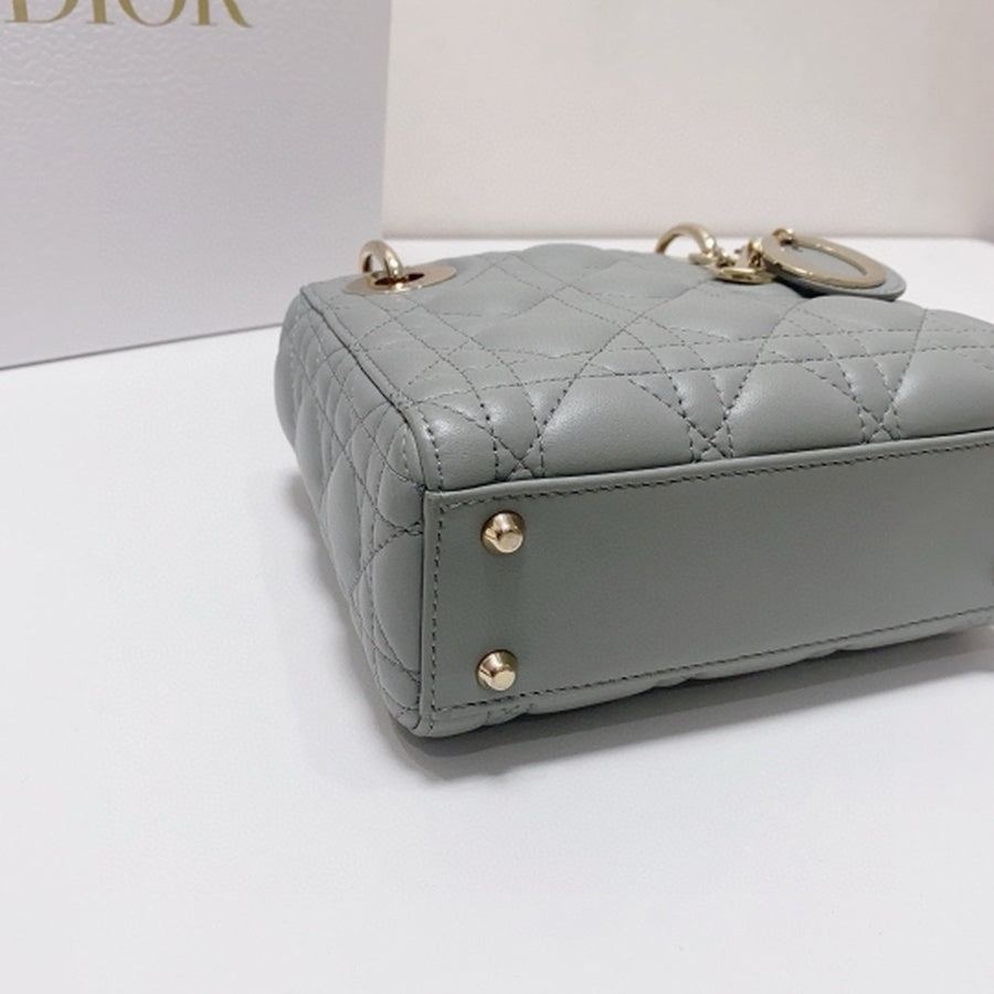 Dior - Lady Dior - Leather - Grey - (mini)
