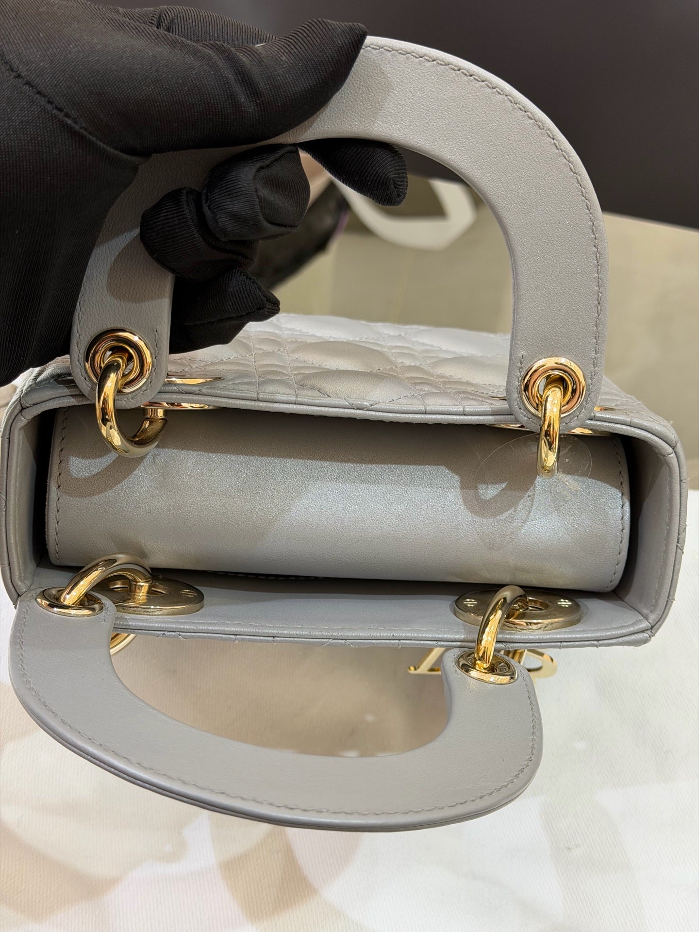 Dior - Lady Dior - Leather - Grey - (mini)