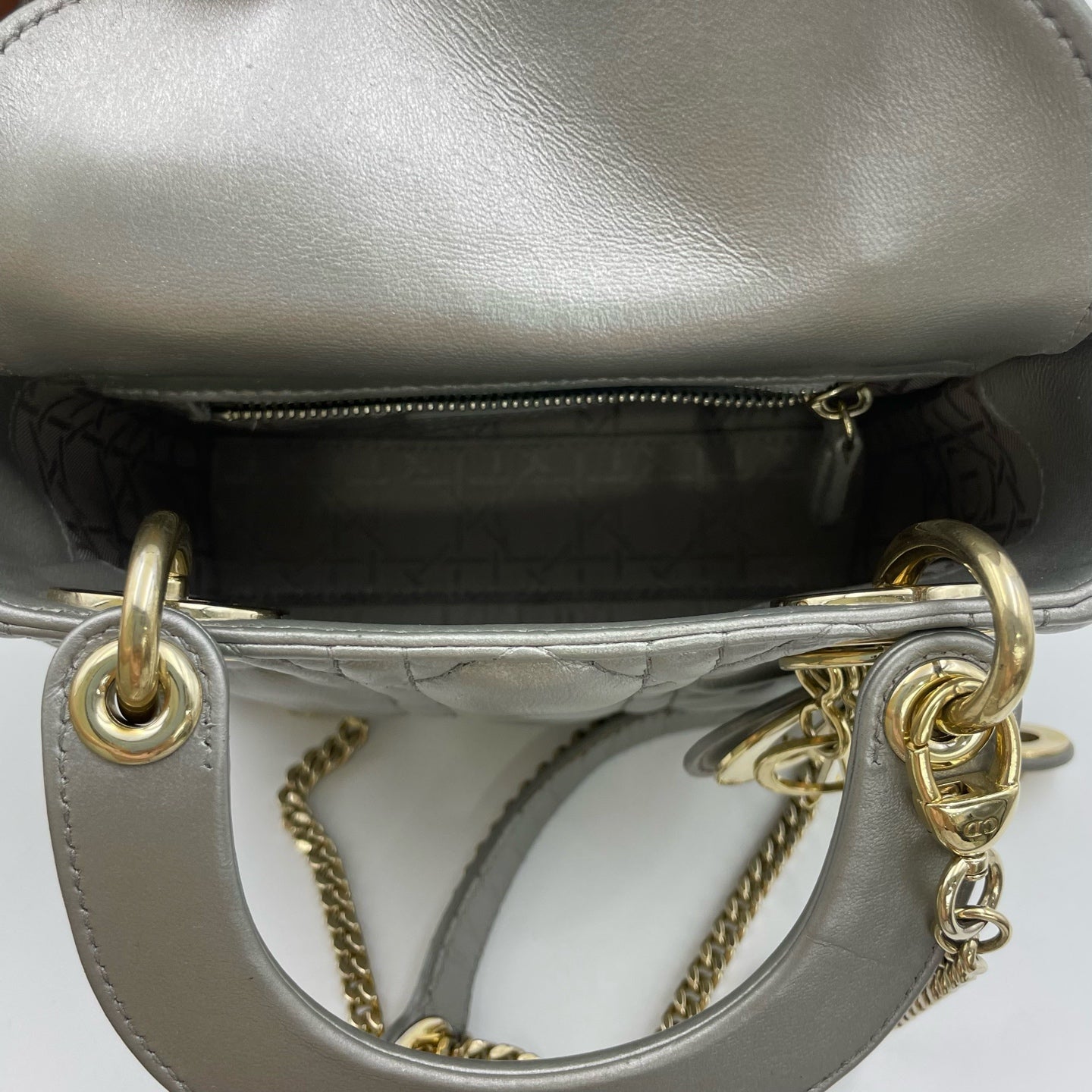 Dior - Lady Dior - Leather - Grey - (mini)