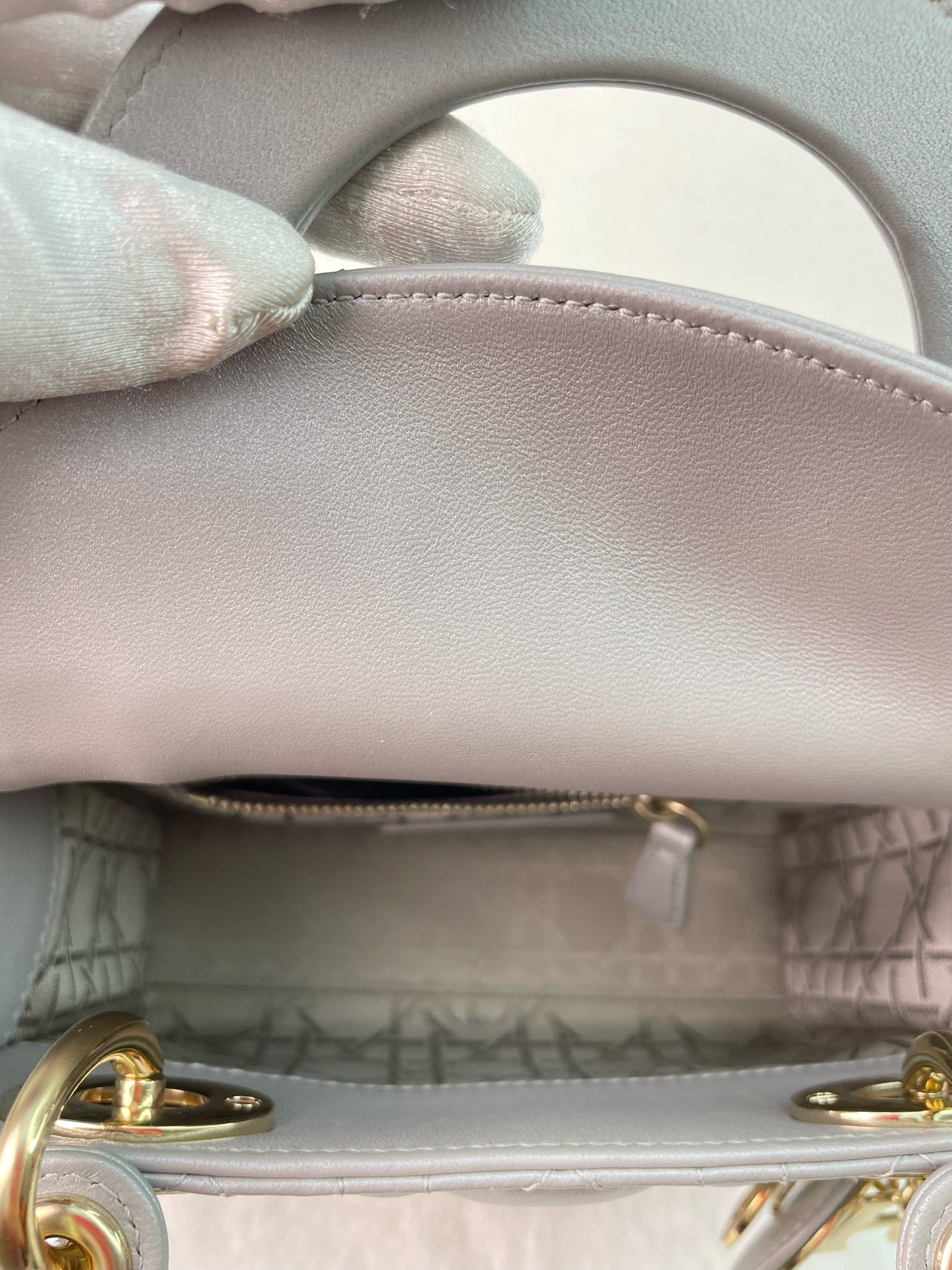 Dior - Lady Dior - Leather - Grey - (mini)