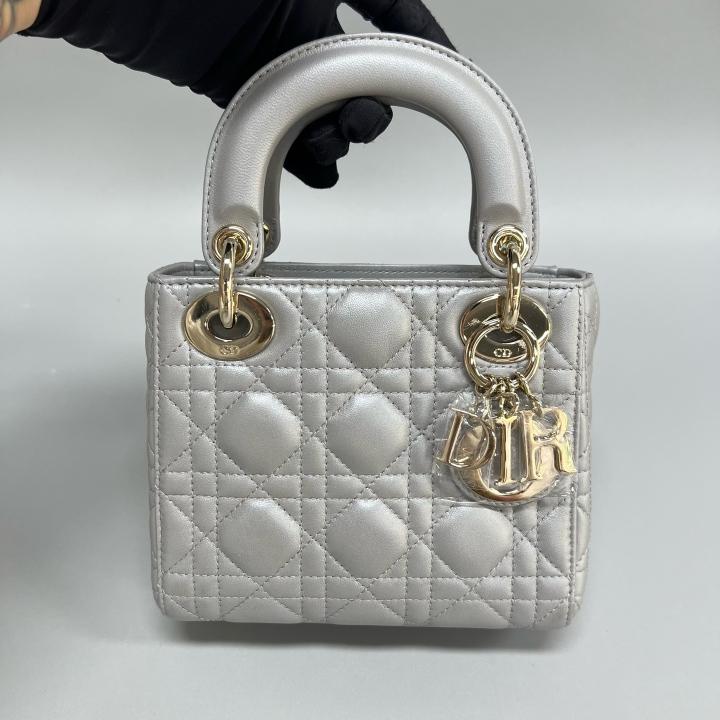 Dior - Lady Dior - Leather - Grey - (mini)
