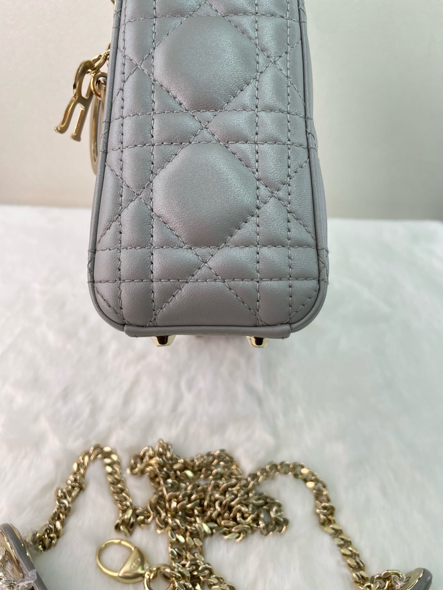 Dior - Lady Dior - Leather - Grey - (mini)