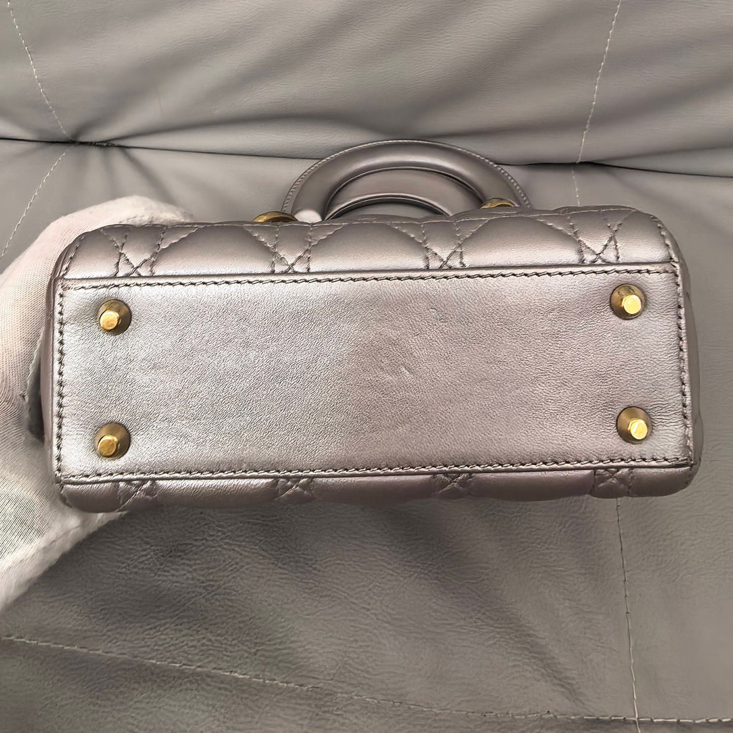 Dior - Lady Dior - Leather - Grey - (mini)