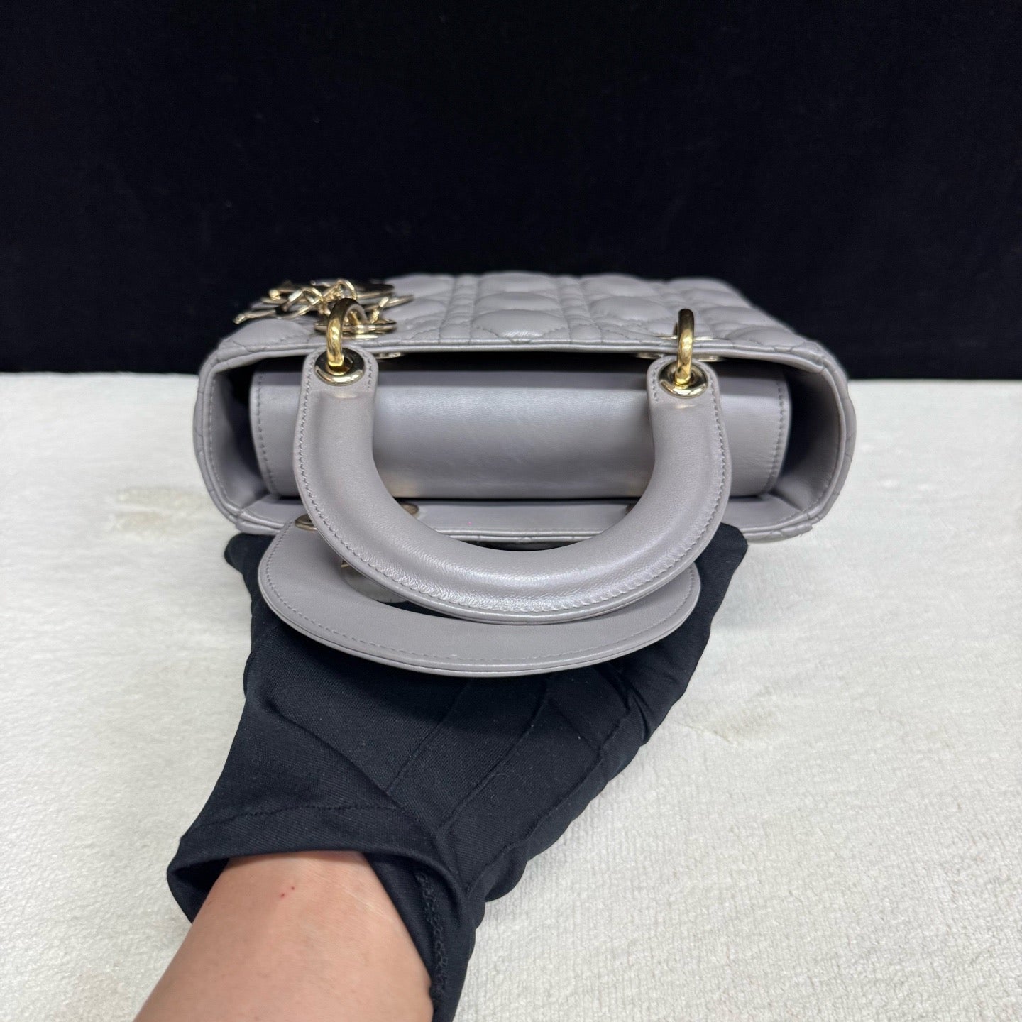 Dior - Lady Dior - Leather - Grey - (mini)