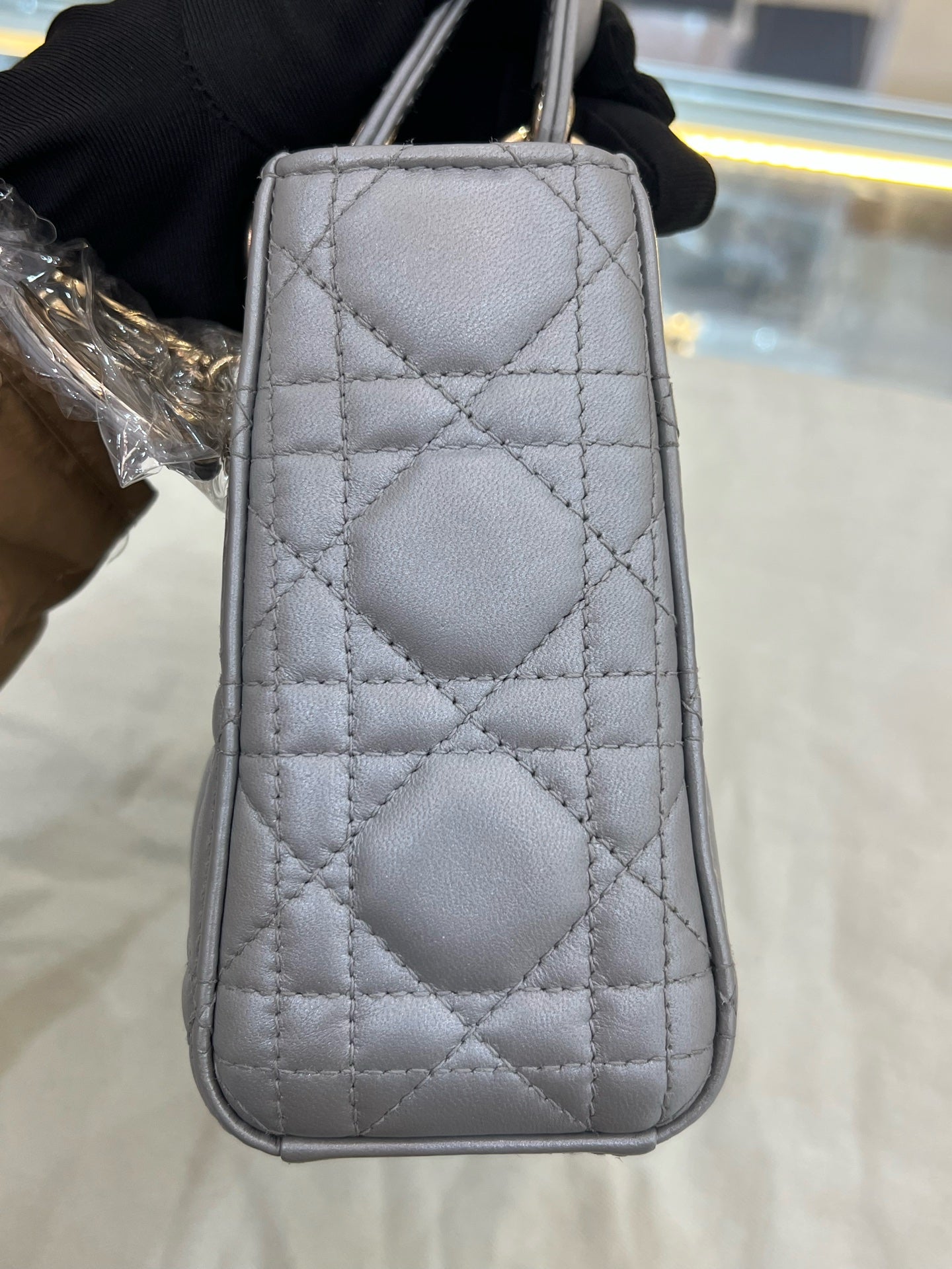 Dior - Lady Dior - Leather - Grey - (mini)