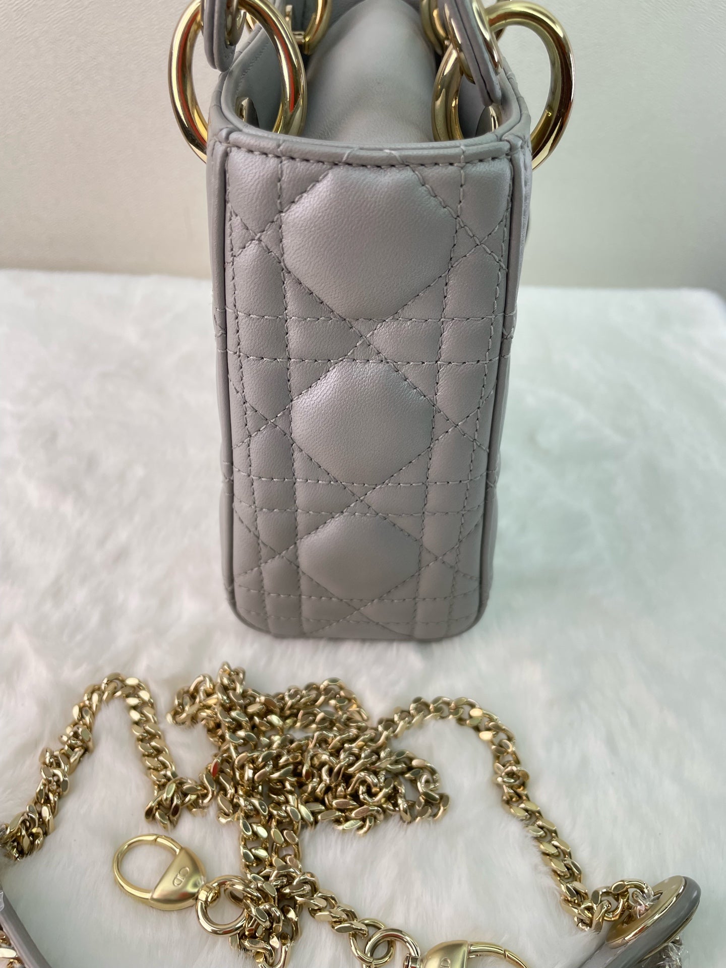 Dior - Lady Dior - Leather - Grey - (mini)
