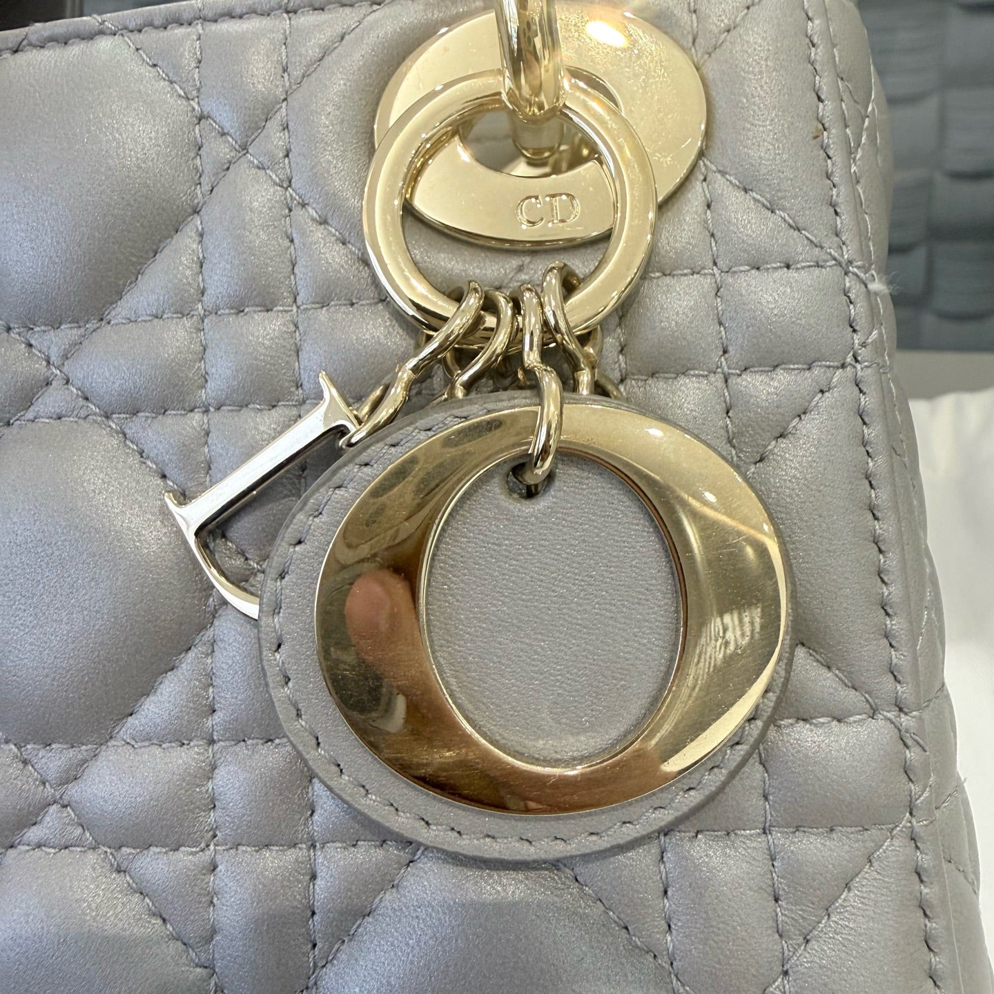 Dior - Lady Dior - Leather - Grey - (mini)