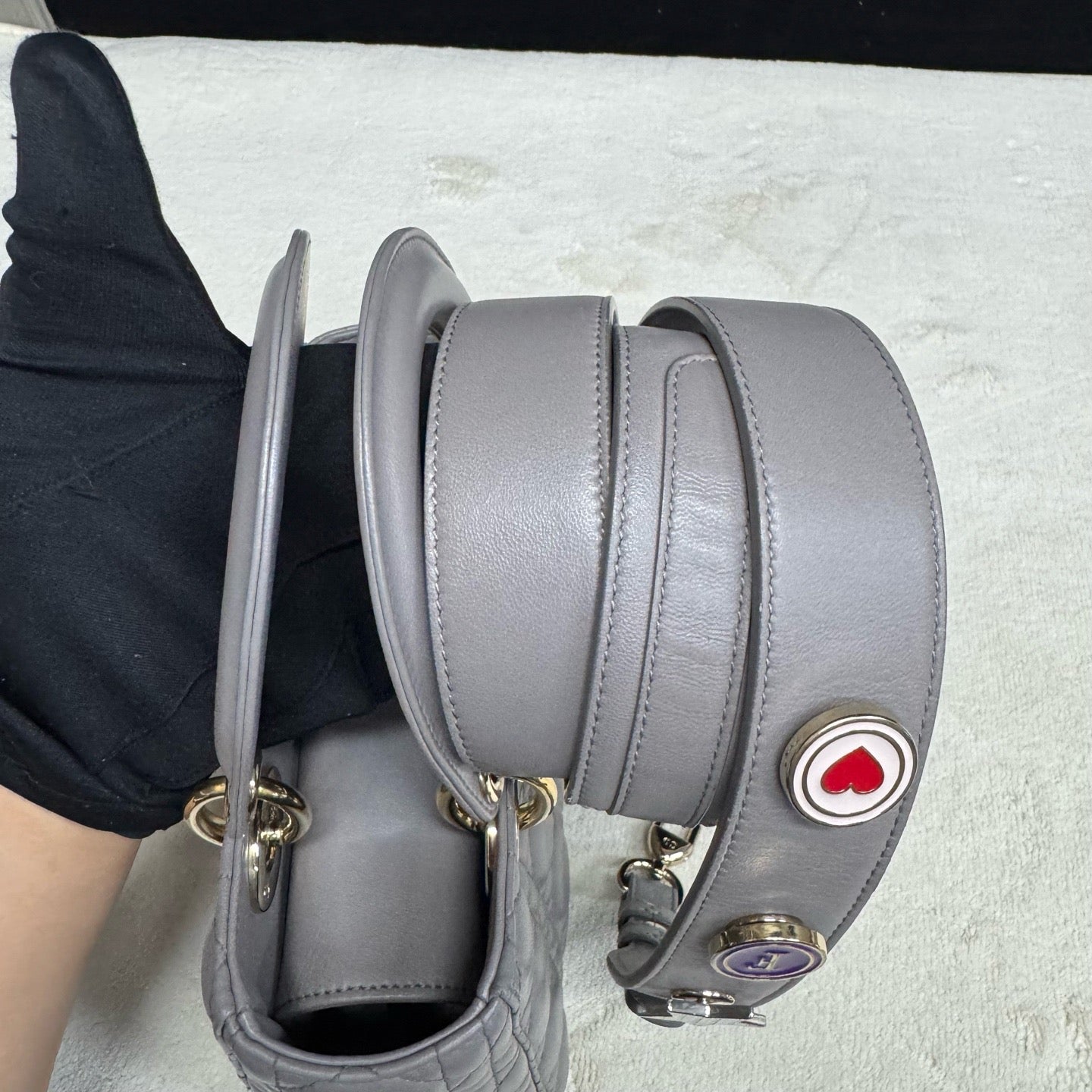 Dior - Lady Dior - Leather - Grey - (mini)