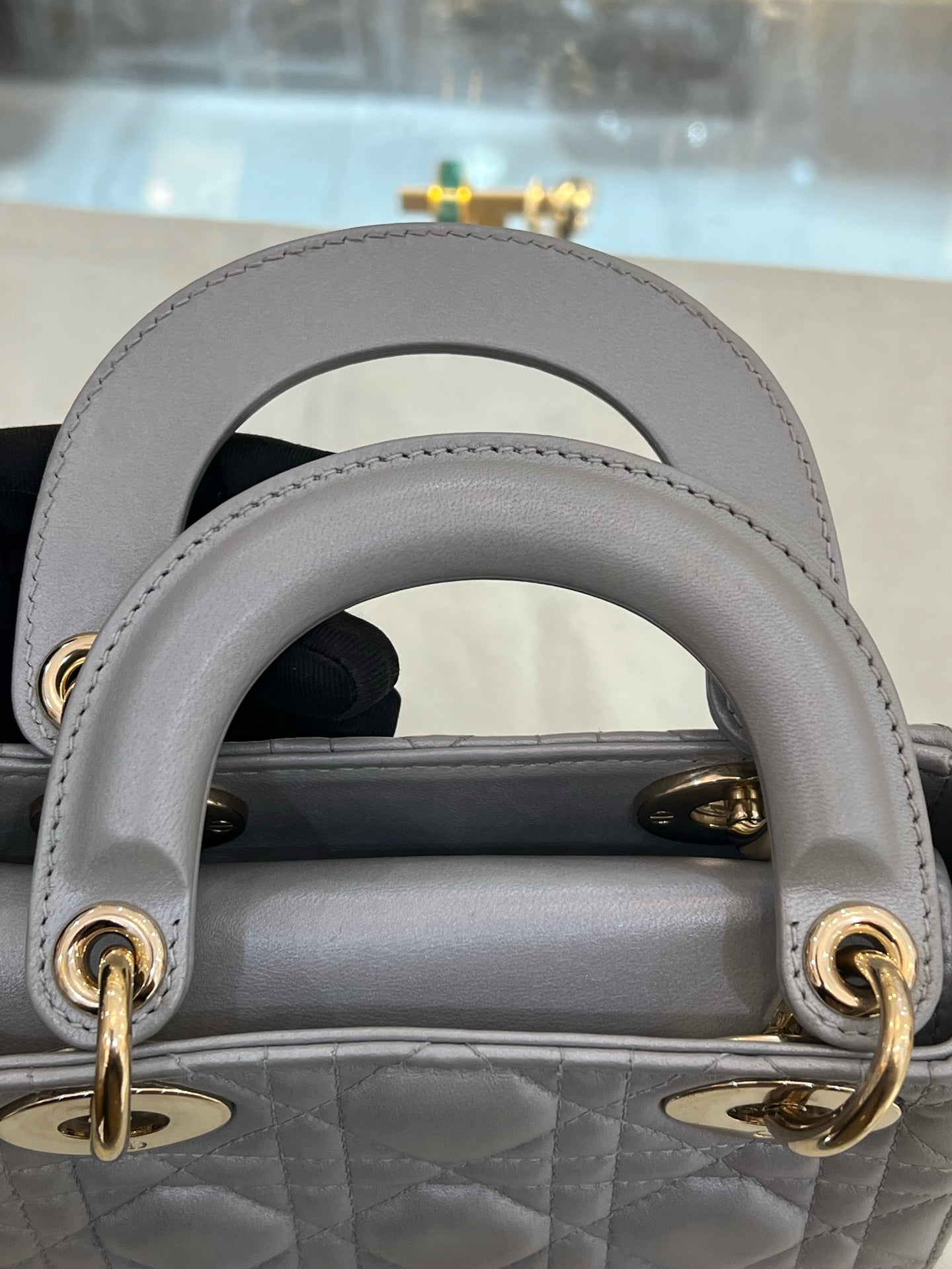 Dior - Lady Dior - Leather - Grey - (mini)