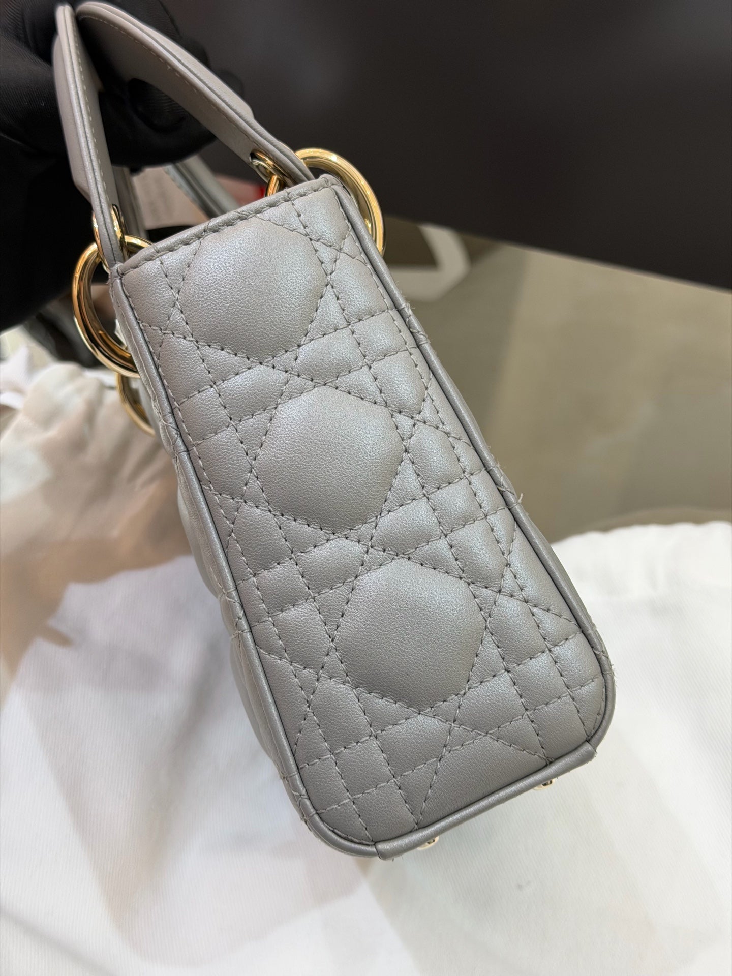 Dior - Lady Dior - Leather - Grey - (mini)