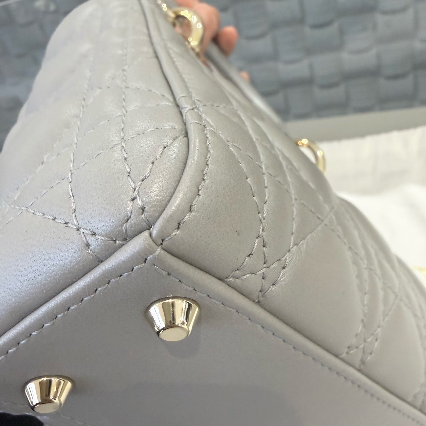 Dior - Lady Dior - Leather - Grey - (mini)