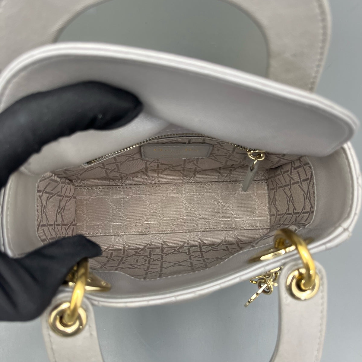 Dior - Lady Dior - Leather - Grey - (mini)