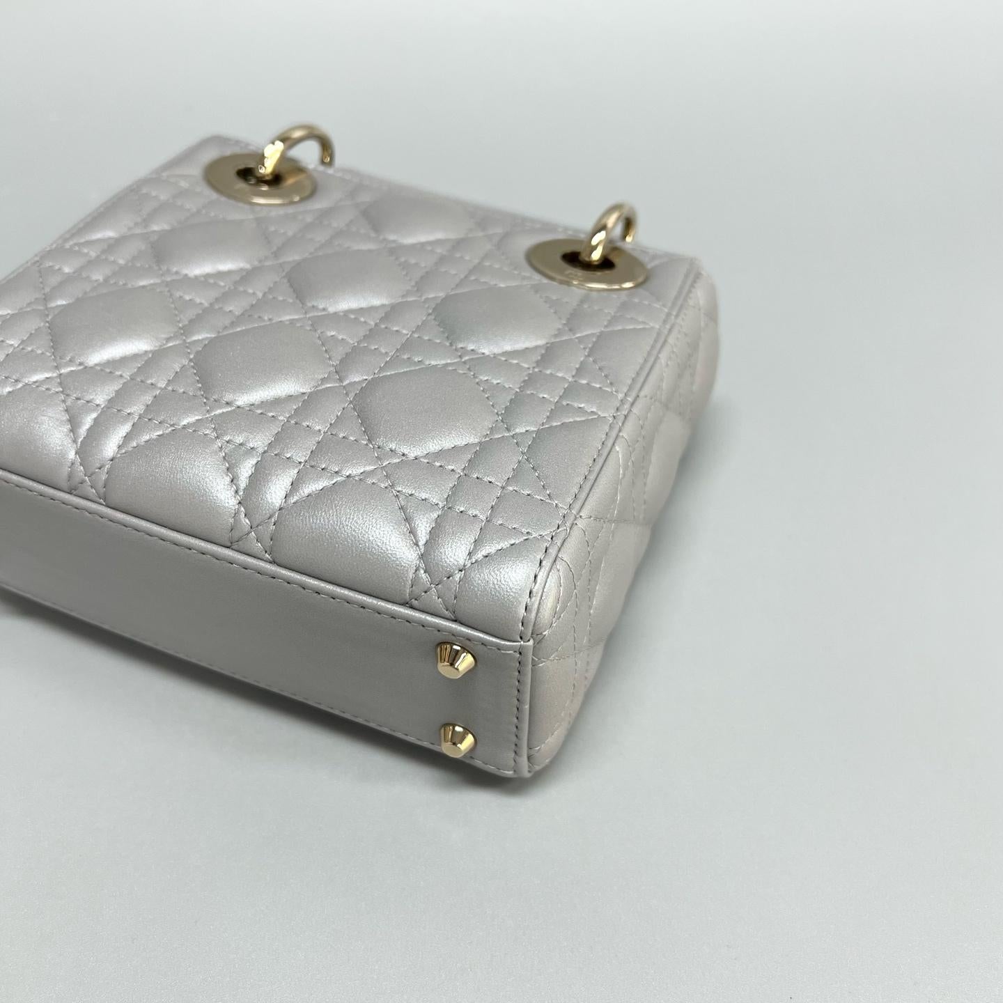 Dior - Lady Dior - Leather - Grey - (mini)