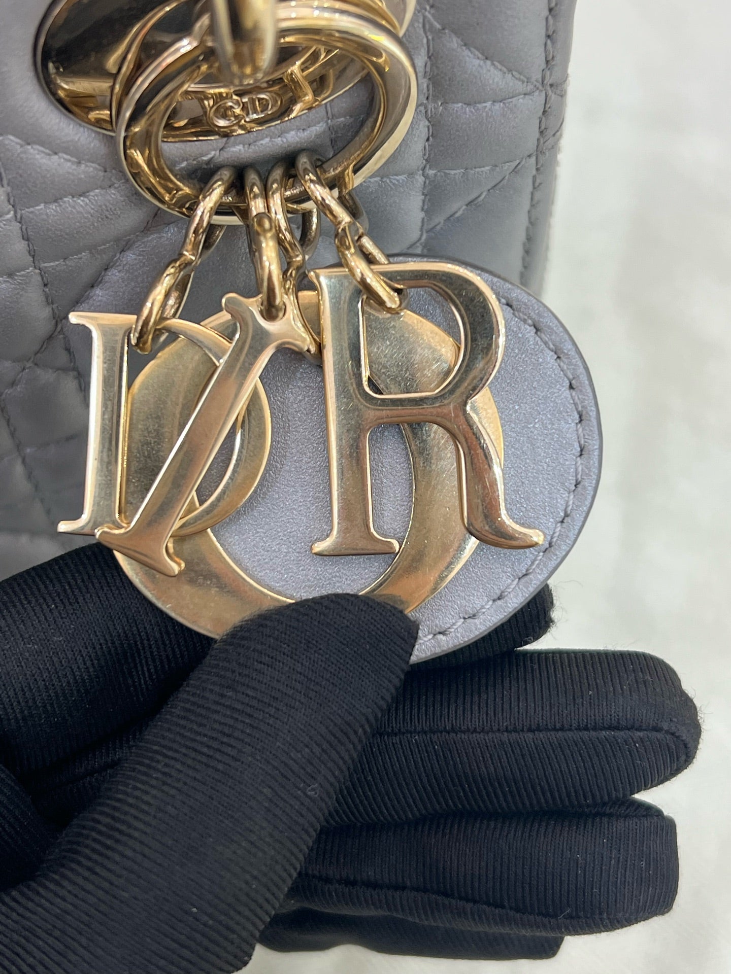 Dior - Lady Dior - Leather - Grey - (mini)