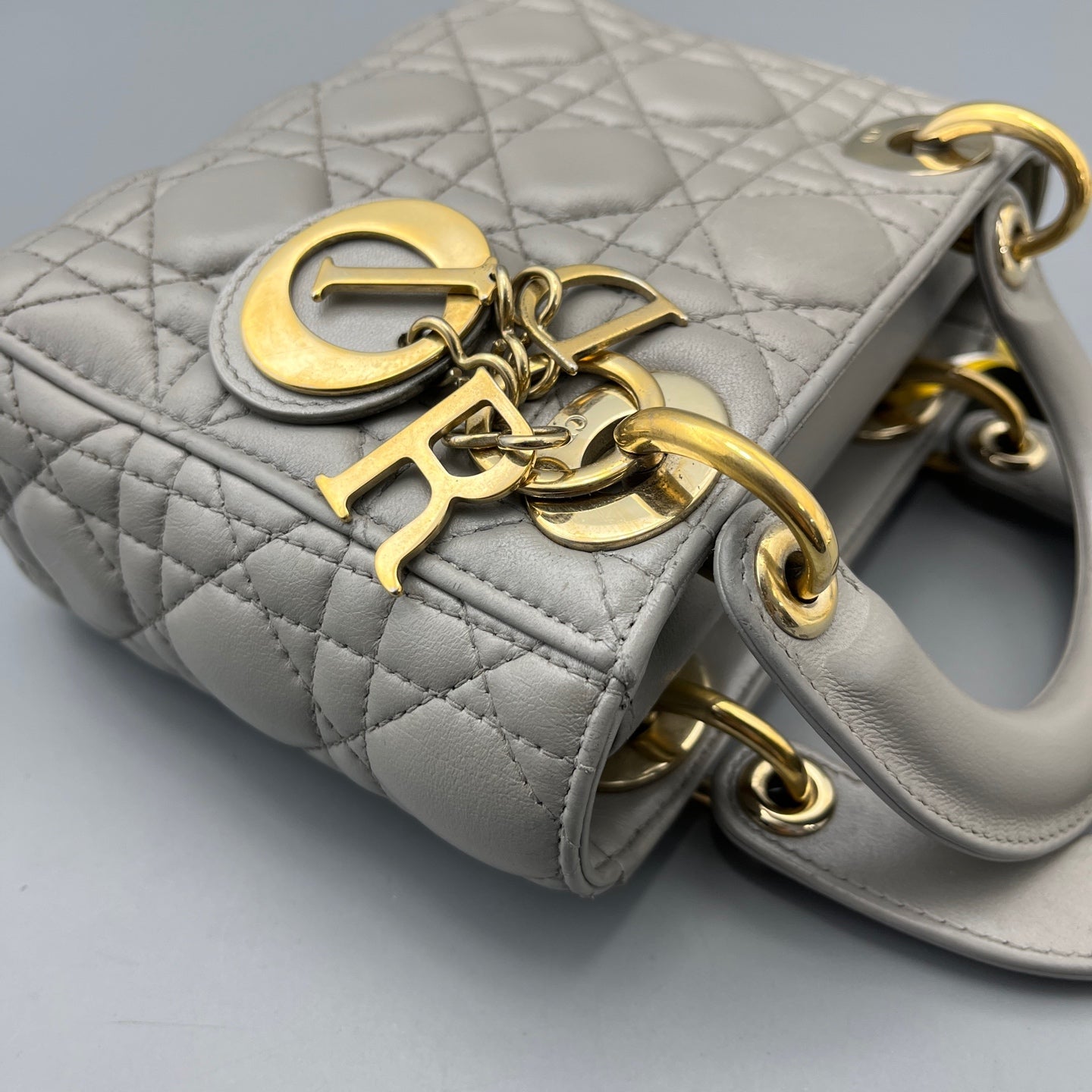 Dior - Lady Dior - Leather - Grey - (mini)