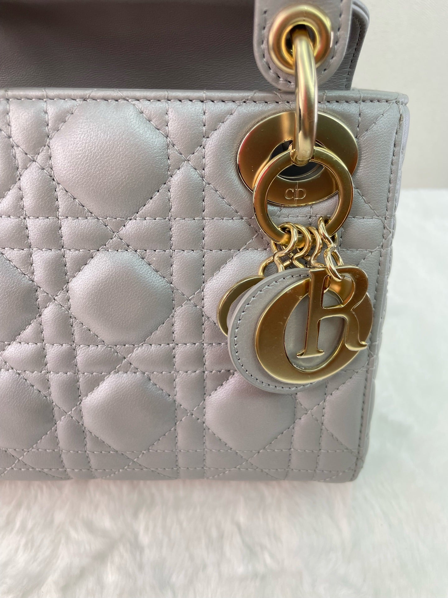 Dior - Lady Dior - Leather - Grey - (mini)