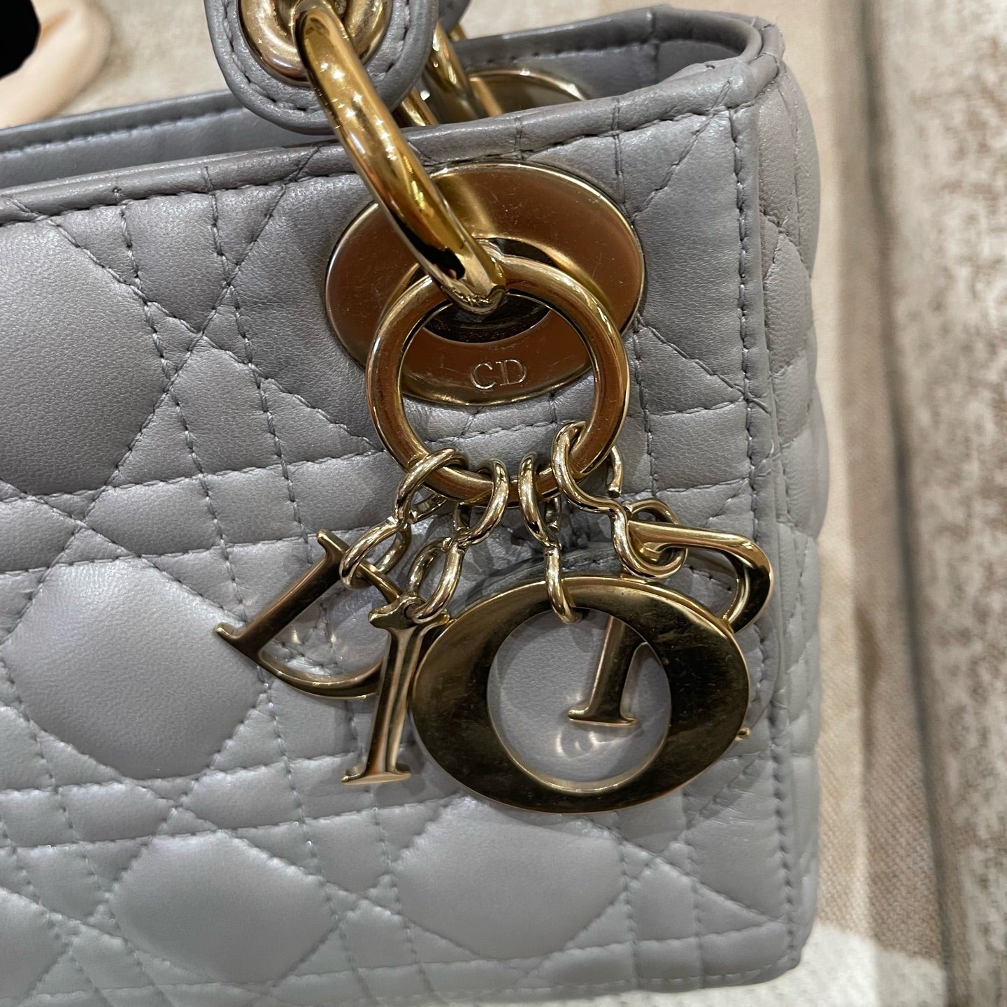Dior - Lady Dior - Leather - Grey - (mini)