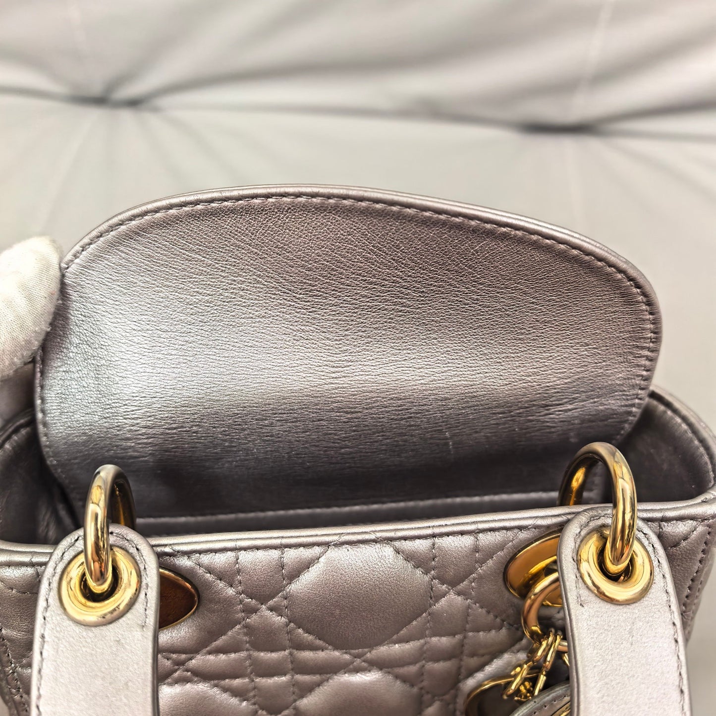 Dior - Lady Dior - Leather - Grey - (mini)